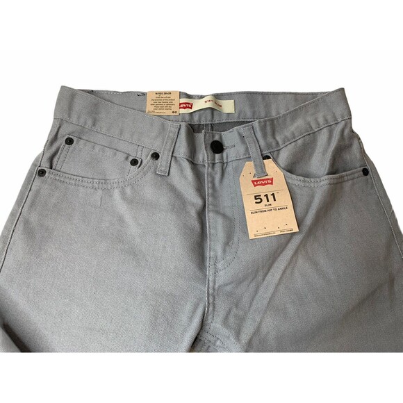 Levi’s Sim 511 Light Gray Skate Stretch Slim Fit Denim Jeans 28 X28 NEW Youth 16 - Picture 7 of 12